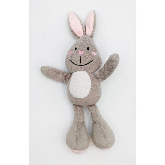Barrons Educational Series Bunny Rabbit Plush Gray Pink 10" Stuffed Animal - Picture 2 of 4